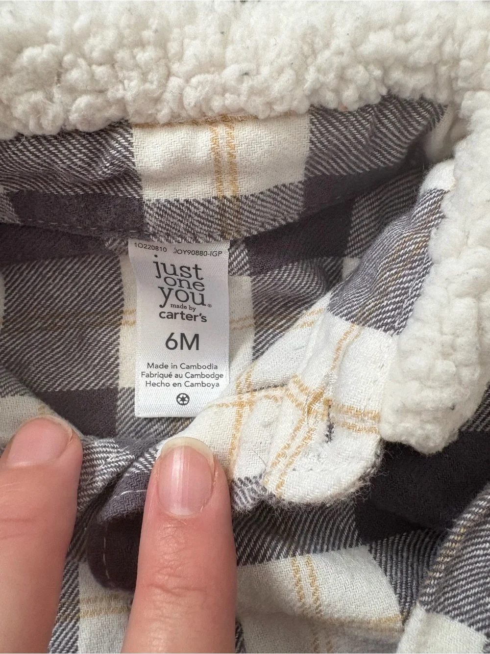 Carters plaid button